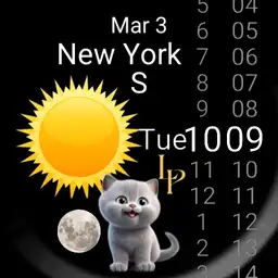Celestial Feline Elegance Watch Face