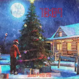 Decorations in snow storm