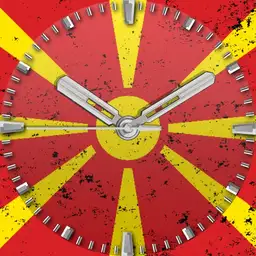 North Macedonia Flag Multi Info Europe Collection