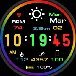 multi-coloured Multi-Function watch