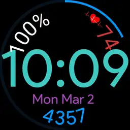 simple watch, arc battery indicator