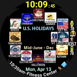 U.S. HOLIDAYS w/Animation Display Automatically