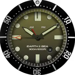 Brute EARTH & SEA Military Field Diver Watch Bezel Rotate Zoom Lume Colours