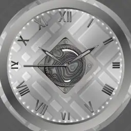 Cream and pale grey watch face.