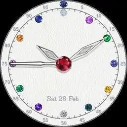 Bejewelled on white leather and silver trim
