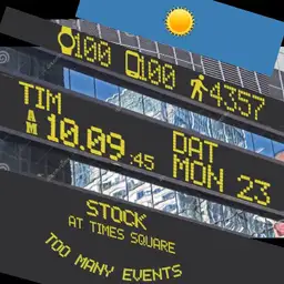 STOCK MARKET TICKER Tells the Time - WOS6