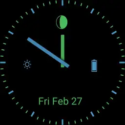 Blue and Green Analog Watch