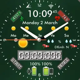 By Nspz_73, 12 background colors, highly customizable and themeable watch face Mod 1