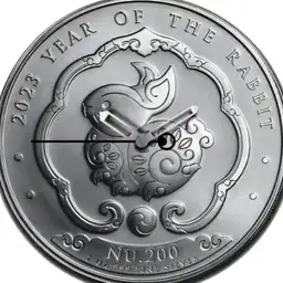 Silver, Bhutan, Year of the Rabbit, 200 NU, 2023
