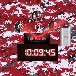 digital red camouflage