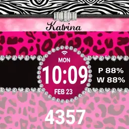 pink leopard bling w/ steps, name