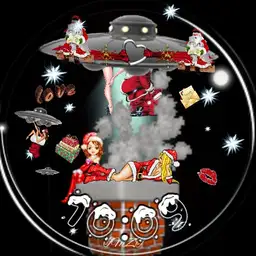 Space Girl Christmas Animation Dim.