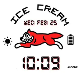 dog running ice cream