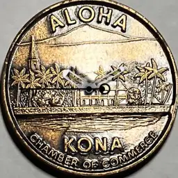 Brass, Aloha Trade Dollar, Kona, 1976
