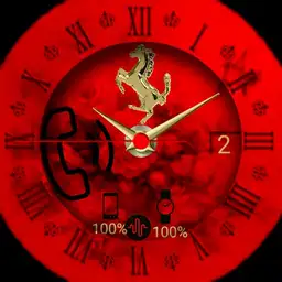 Gold hours red clock