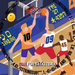 BASKETBALL Players Jerseys Show the Time w/Moving Ball - WOS6