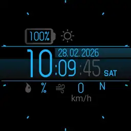 MG 2018 v.2 12h-24h - km/h edition Digital weather watch face.