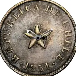 Copper, Chile, Medio Centavo, 1851