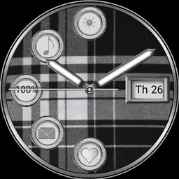 Tartan pattern watch multi-screen with 5 app launcher for Samsung Galaxy Watch