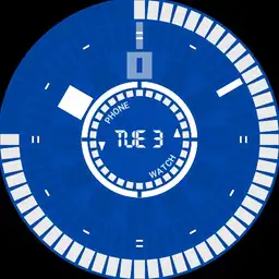 LCD Analog Digital Classic Industrial Blue with White V2