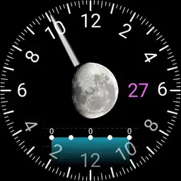 one hand, 24 hanalog, moon, weather forecast, day