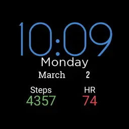 simple clock/steps/HR