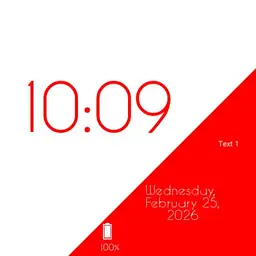 Minimalistic Red and White With Date 24hr