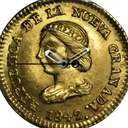 Gold, Nueva Granada, Un Peso, 1842