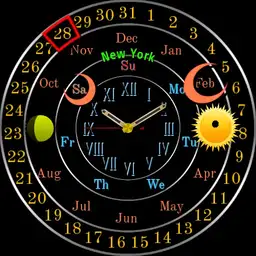 0064 b analog calendar clock Black