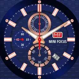 Mini Focus Chronograph Chronometer Blue / Rose Gold