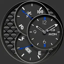 Simple Black 3 dial