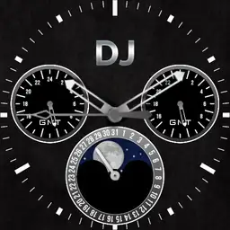 Dual gmt / moon phase
