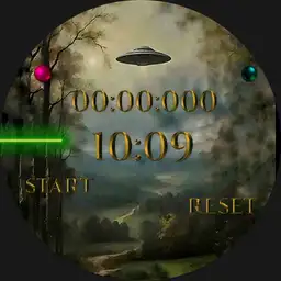 U.F.O over the fields Time/Stopwatch/Digital