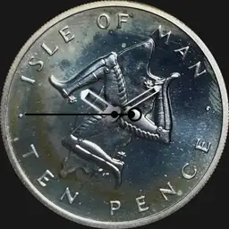 Silver, 10 pence, Isle of Man, Triskeles, 1976