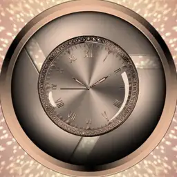 Glitzy Rose gold watch face.