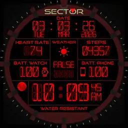 Red Sector LED font