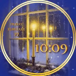 Blue & Gold Christmas Candle Scene