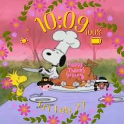 Snoopy Prepares for the Great Turkey Carving