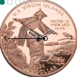 Copper, Liberia, US Virgin Islands, One Dollar, 2024