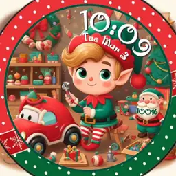 Cute Boy Elf Busy Making Toy Car