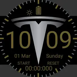 Tesla Logo Titanium