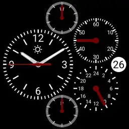 Five dial watch with low pixel version