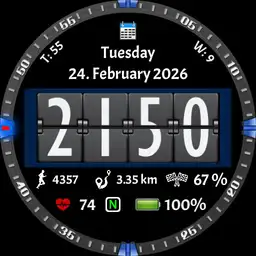 Flip Clock blau