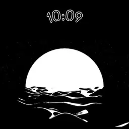 black and white sunset