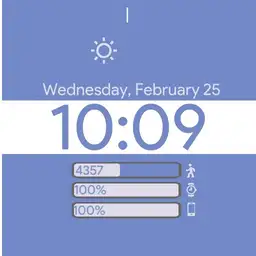 Themeable Weather, steps & batteries
