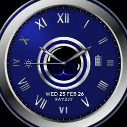 Electric blue and chrome watch face 2.