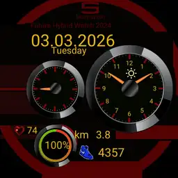 Future hybrid watch Red