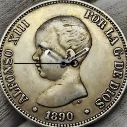Silver, Alfonso XIII, Boy King, 5 Pesetas, 1890