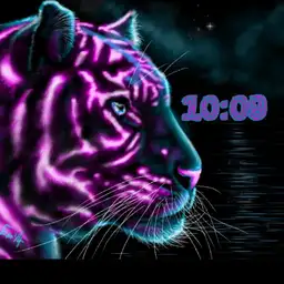 pink and blue tiger