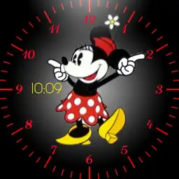 Minnie - animated red with digital watch